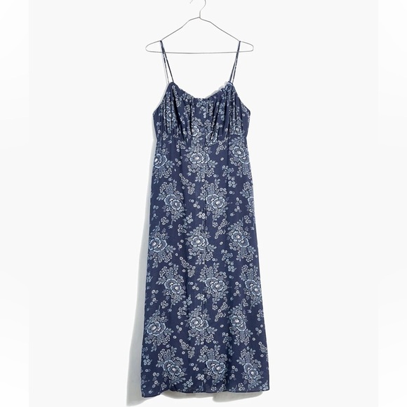 NWT Madewell Tie Back Button Front Midi Dress in size 4 - Picture 3 of 10